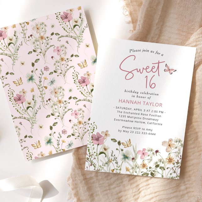 Invitación a Rubor Pink Wildflower Sweet (Subido por el creador)