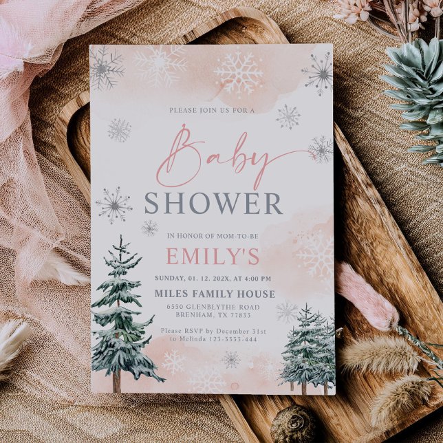 Invitación a Rubor Winter Baby Shower (Subido por el creador)