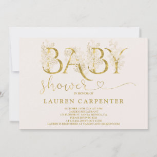Invitación a Rubor y Gold Baby Shower