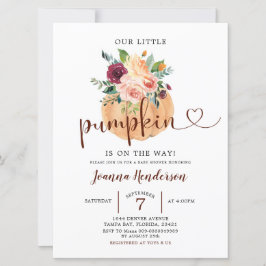 Invitación a Rubor y Marsala Pumpkin Floral en Bab