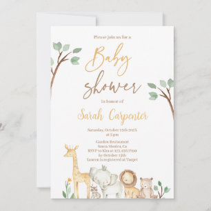 Invitación a Safari Baby Shower