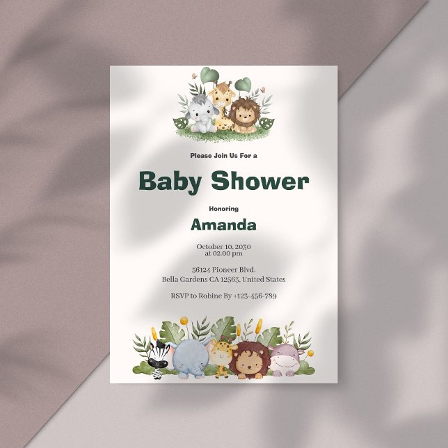 Invitación a Safari Baby Shower (Subido por el creador)