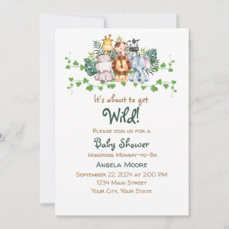 Invitación a Safari Baby Shower