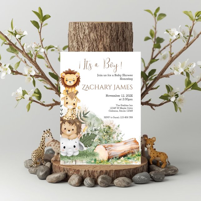 Invitación a Safari Baby Shower Boy (Subido por el creador)
