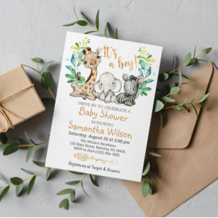 Invitación a Safari Wild Boy Baby Shower