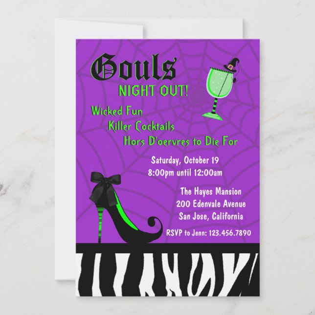 Invitación a salir de la noche de Gouls [púrpura] (Anverso)