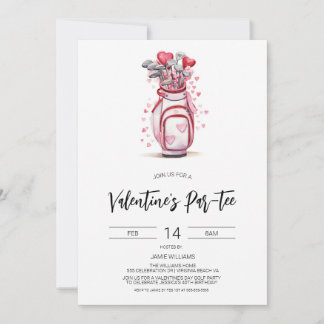Invitación a San Valentín de golf, golf de San Val