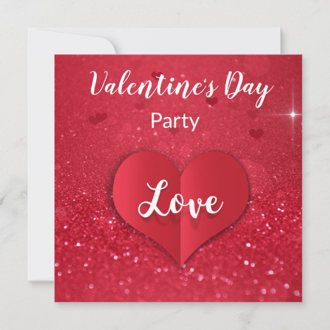Invitación a San Valentín del Partido Purpurina de (Anverso)