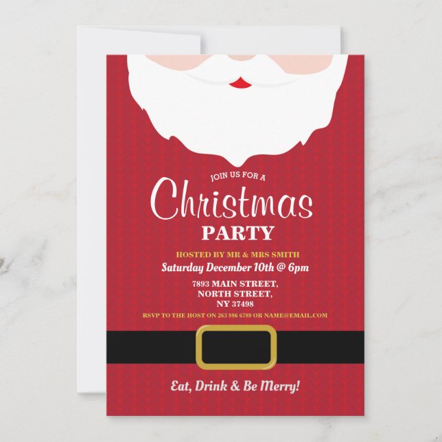 Invitación a Santa Merry Christmas Fiesta Xmas (Anverso)