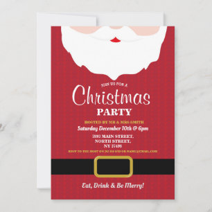 Invitación a Santa Merry Christmas Fiesta Xmas