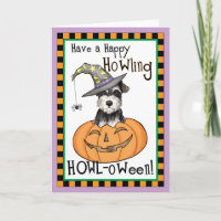 Invitación a Schnauzer en miniatura de Halloween