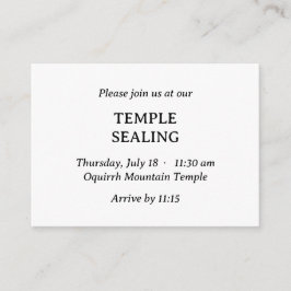 Invitación a sellar el templo minimalista en blanc