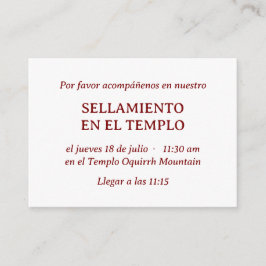Invitación a sellar el templo Minimalista español