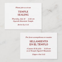 Invitación a sellar templo español-inglés rojo