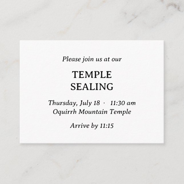 Invitación a sellar templo hispano-inglés (Anverso)