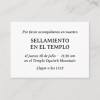 Invitación a sellar templo Minimalista español