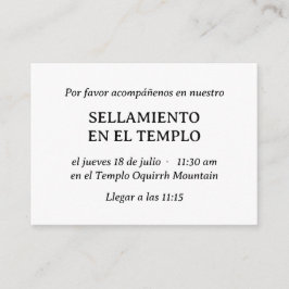 Invitación a sellar templo Minimalista español