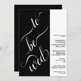 Invitación A Ser Con Moderno Boda Mínimo Blanco Y Negro