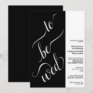 Invitación A Ser Con Moderno Boda Mínimo Blanco Y Negro