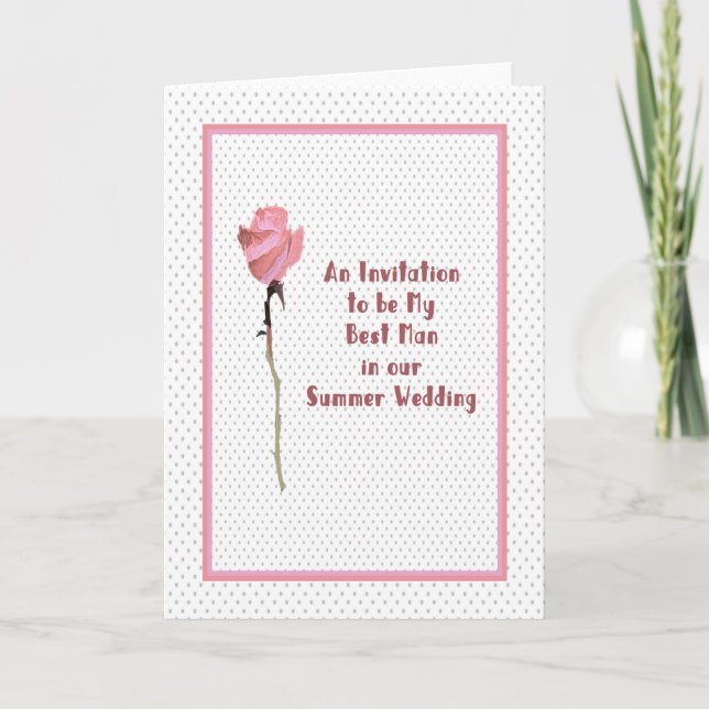 Invitación a ser el mejor hombre en Boda de verano (Anverso)