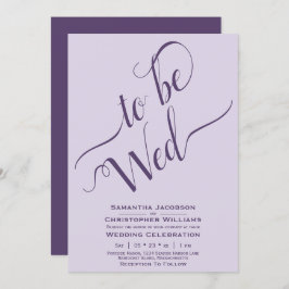 Invitación A ser Wed Elegant Calligraphy Boda Púrpura