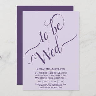 Invitación A ser Wed Elegant Calligraphy Boda Púrpura
