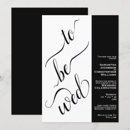 Invitación A ser Wed Mínimo 2 Panel Boda Blanco y Negro