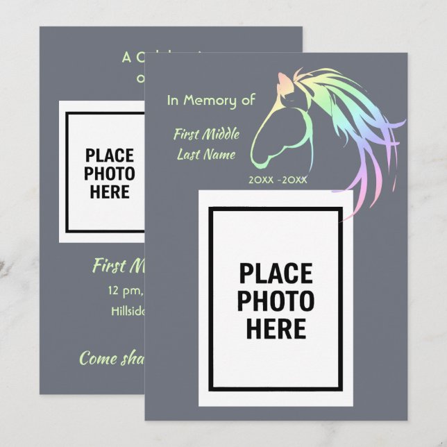 Invitación a Servicio Memorial Acuarela Pastel Cab (Anverso / Reverso)