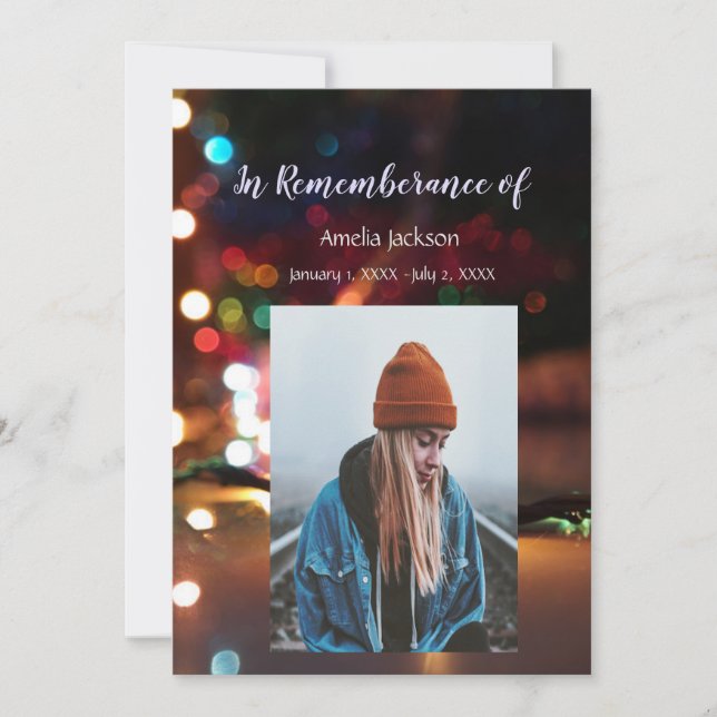 Invitación a Servicio Memorial Luces de Navidad (Anverso)