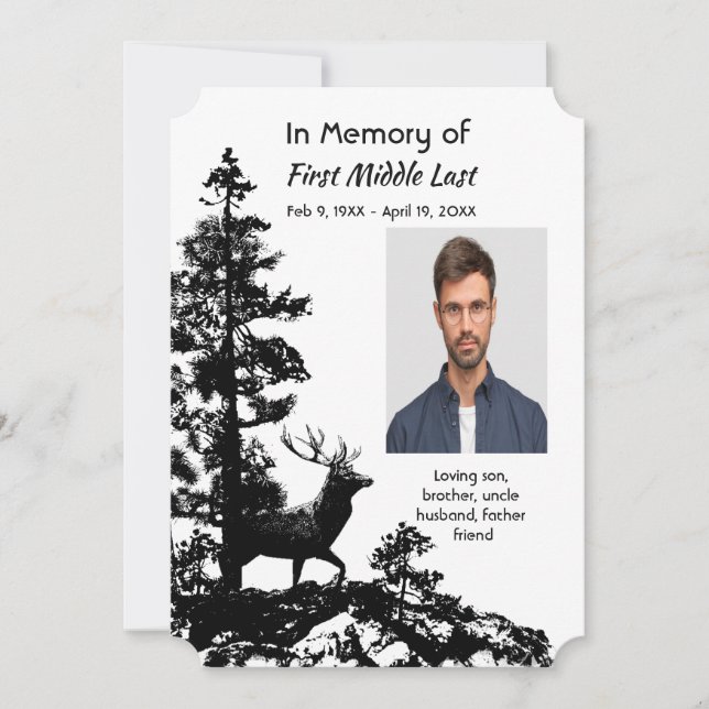 Invitación a Servicio Memorial Masculino Ciervo Ar (Anverso)