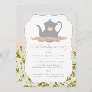 Invitación a Shabby Chic Birthday Tea Party