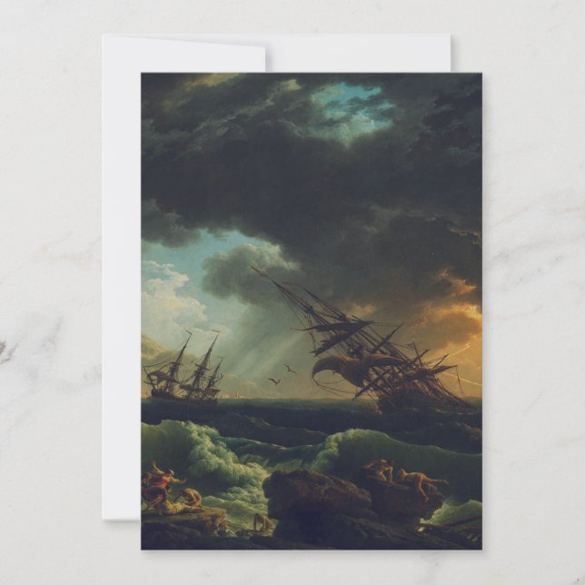 Invitación A Shipwreck in Stormy Seas by Claude-Joseph Vernet (Anverso)