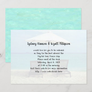 Invitación a sillas de playa de bodas de destino s