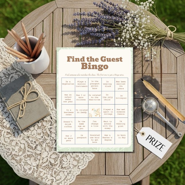 Invitación A SIlly Goose Green Find The Guest Bingo Card (A SIlly Goose Green Find The Guest Bingo Card)