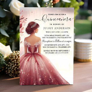 Invitación A Silver Plum Lace Gown Boho Burgundy Quinceanera