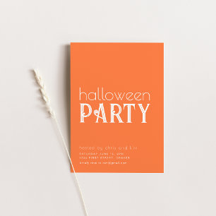 Invitación a simple fiesta de Halloween Naranja y
