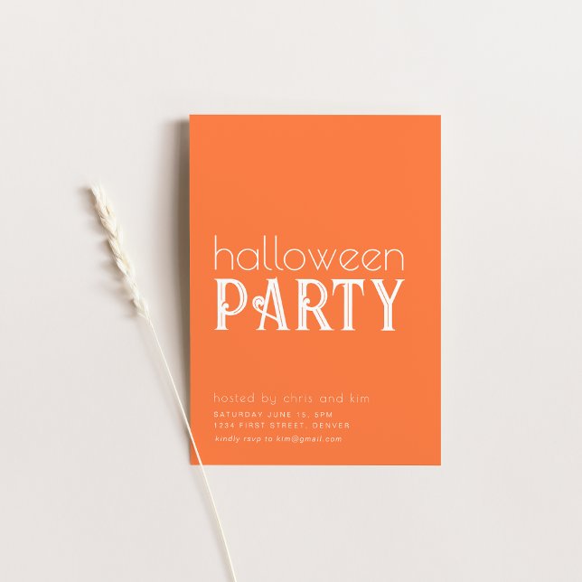 Invitación a simple fiesta de Halloween Naranja y  (Subido por el creador)
