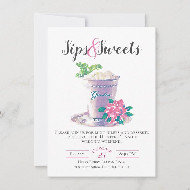 Invitación a Sips & Sweets (Anverso)