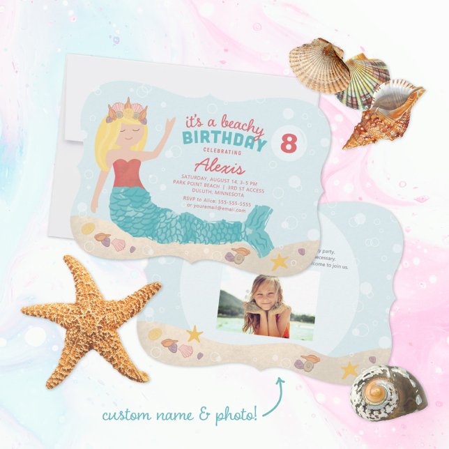 Invitación a sirena de cumpleaños en la playa Verd (Subido por el creador)