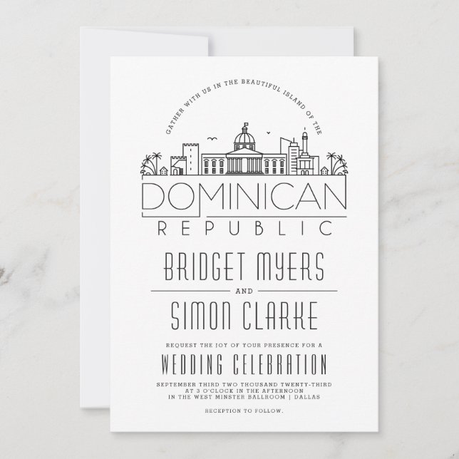 Invitación a Skyline de Bodas Rep. Dominicana (Anverso)