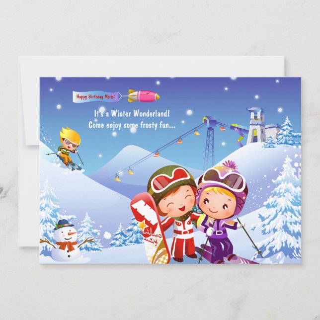 Invitación a snow Skip tots (Anverso)