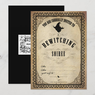 Invitación a soire de Bewitching de Halloween vint