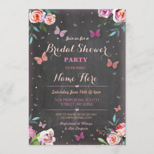 Invitación a soltera con corteza de mariposa con d