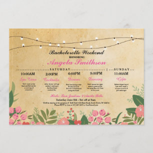 Invitación a soltera internacional con flores de d