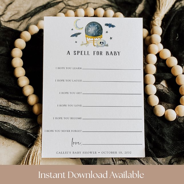 Invitación A Spell for Baby Halloween Baby Shower Wishes Card (Subido por el creador)