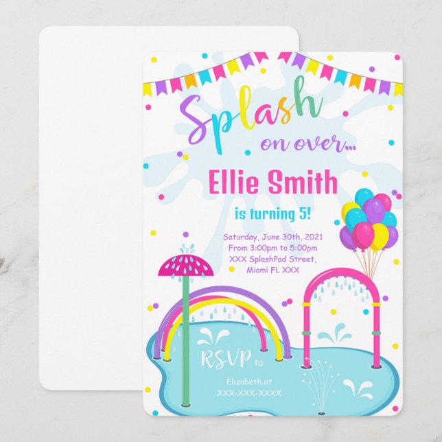 Invitación a Splash Pad (Anverso / Reverso)