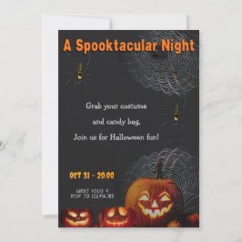 Invitación A Spooktacular Night | Pumpkins & Spider Halloween