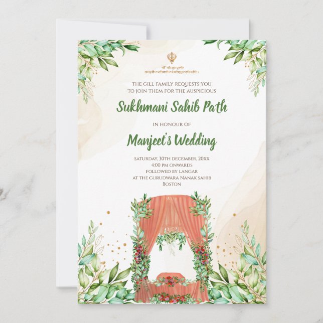 Invitación a Sukhmani Path y Invitación a Digital  (Anverso)