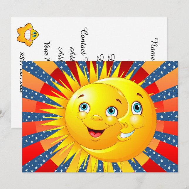 Invitación a Sun Moon Stars (Anverso / Reverso)