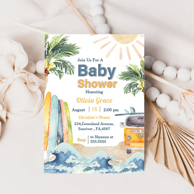 Invitación a Surf Beach Baby Shower (Subido por el creador)
